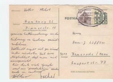 Germany Hanover Hamburg 1966  Bahnpost railway stamps post card ref r20158