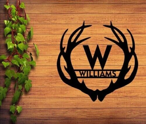 Personalized Stag Horn Name Sign Metal sign Farmhouse Outdoor Decorative Gifts