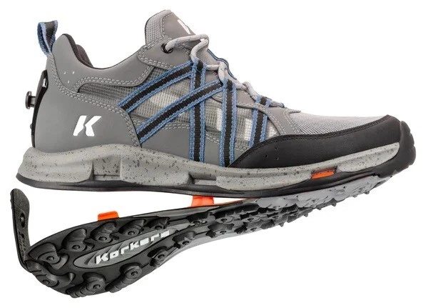 Korkers Men's All Axis Shoe w/ TrailTrac soles- Size 14 - Charcoal