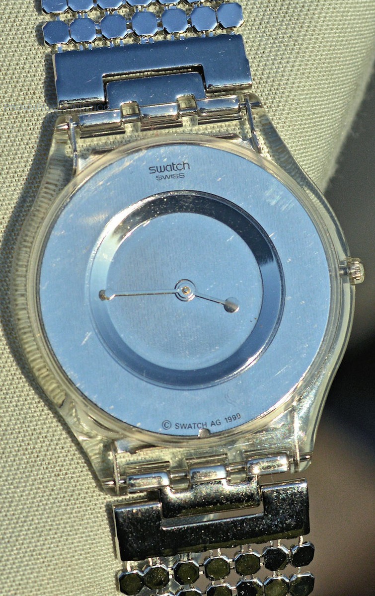 Swatch Skin Watch Paved In Silver SFK103 From 1990 New SFK