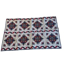 Vtg Hand Made Farmhouse Quilt Patchwork Sewn Old Lightweight Worn Small 40x67  