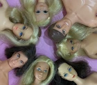 BARBIE VINTAGE LOT - 5 Barbies 2 Kens Airplane Clothes Original & Custom LOOK!