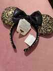 Disney Park Animal Kingdom Leopard Animal Print Sequined Minnie Ears Headband