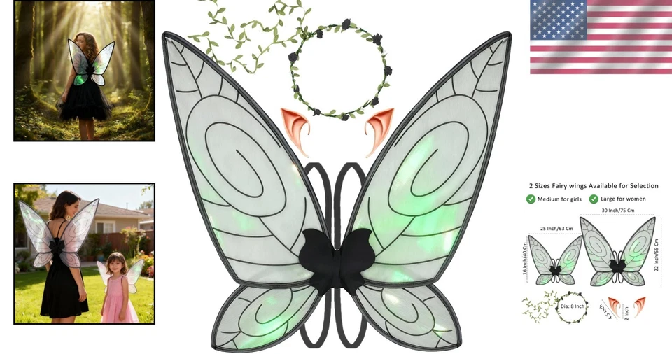 Magical Organza Fairy Wings - Adjustable, Lightweight for Every Fairy Event - Image 2 of 4