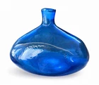 Blenko Cobalt Blue Art Glass Vase Bottle Signed 12” Mid Century Hand Blown