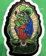 🔥 3” Rat Fink Mouse Ed Big Daddy Roth Hot Rod Art Vinyl Decal Sticker Car Truck