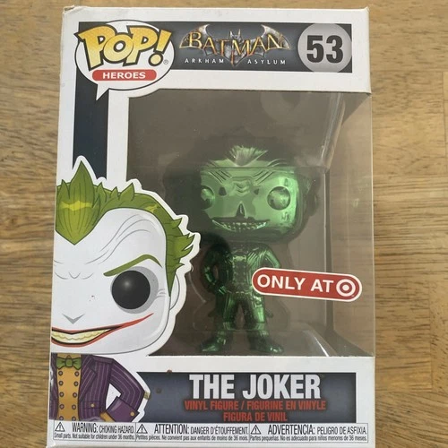 Funko Pop! Batman Arkham Asylum THE JOKER #53 GREEN CHROME Target Exclusive