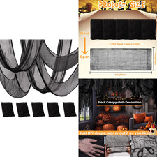 5PCS 30" x 72" Black Halloween Creepy Cloth for Indoor Outdoor Decoration