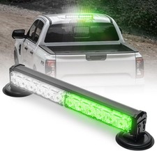 14 in Battery Powered Emergency Strobe Lights Bar Wireless Rooftop Green/White