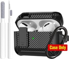 Airpods Pro 2 Case Cover Lock with Cleaner Kit, Rugged Shell Military Armor Case