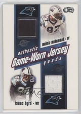 2002 Pacific Heads Up Game Worn Jersey Quads Muhsin Muhammad Isaac Byrd #5 wo2
