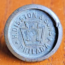 Antique 1870s-1880s H. Disston & Sons Philadelphia, PA Brass Saw Medallion