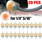 20 Pcs Motor Inline Gas Oil Fuel Filter Small Engine Fit For 1/4'' 5/16" Line