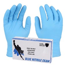 Blue Nitrile Gloves 4 Mil 240 mm Powder Free Latex Free, XL, 1000/Case