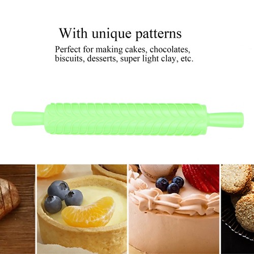 (Leaves Pattern)Fondant Rolling Pin Tool Plastic Embossing Roller Baking Pastry - Picture 5 of 12