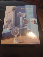 MULTI FUNCTION DESKTOP FAN USB CHARGING , WHITE , NEW