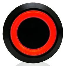 22mm Latching Black Anodized Buttons /LED Red or Yellow Ring Johnny Law Motors