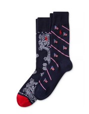 Polo Ralph Lauren Men's 2-Pk. Americana Flag Slack Socks 2-Pack US 10-13 Navy