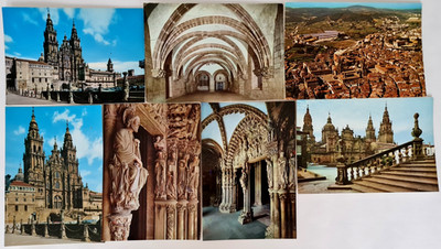 Kirchen Bauwerke: 7 x Santiago de Compostela Spanien Postkarten Lot Spain ~1970