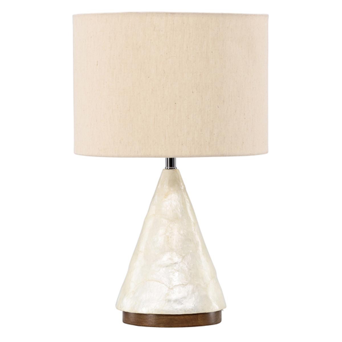 Lampe à poser en capiz Donso 56cm gris clair pour table de salon