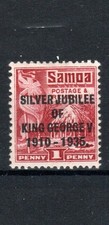 Samoa 1935 1d Silbernes Thronjubil&auml;um Opt Perf 14 x 14 1/2 SG 77a1 MH