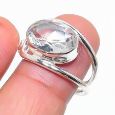 White Topaz Gemstone 925 Sterling Silver Jewelry All Size Ring For Gift