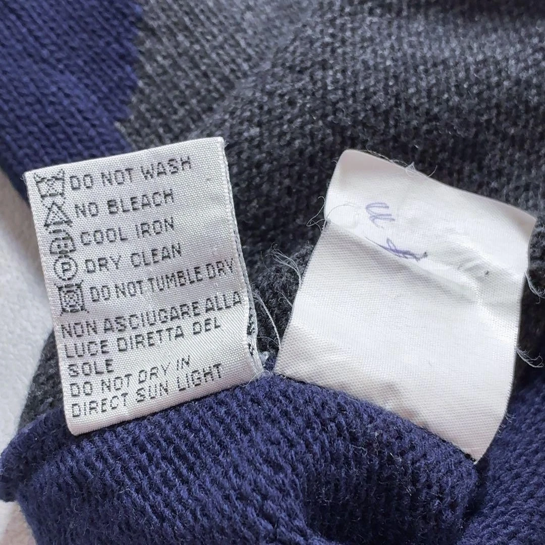 ICEBERG Vintage Knit Sweater L Bear Racing 90s Y2K Navy Charcoal image 11
