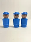 ✨ Vtg Fisher Price little people blue African American mailman pilot police Lot