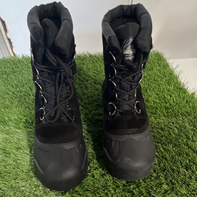Itasca Men's Insulated Water Resistant Snow Boots Black Leather Size 10