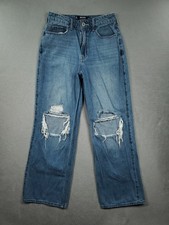 Hollister Jeans Womens 26 Ultra High Rise Baggy Wide Leg Straight Ripped Denim