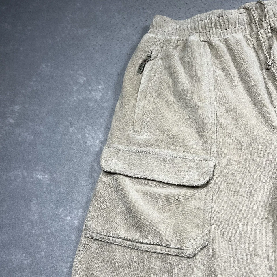Pantalones Cortos De Colección Fubu Para Hombre Talla XL Beige Carga Bolsillos Y2K Cordón Foto 4 de 4
