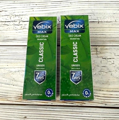 Vebix Max Deo Cream - Classic Unisex - Alcohol Free - Set of 2 - 25ml Each