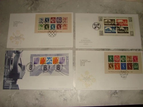 (C865) GB 4 MODERN  MINI SHEET FDC's UNWRITTEN AS PICS