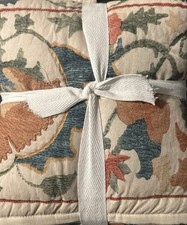 Pottery Barn 2/Penelope Standard Handcrafted Quilted Shams Set Warm Sample New