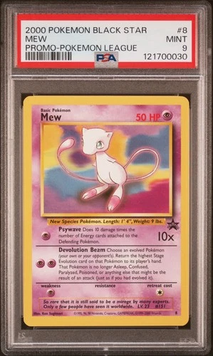 2000 POKEMON PROMO BLACK STAR POKEMON LEAGUE #8 MEW PSA 9