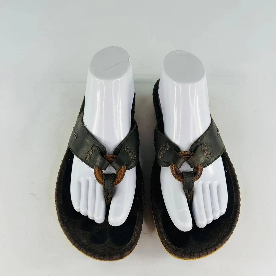 Sandalias de Tanga PATAGONIA Mujer Terciopelo Marrón Talla 9 Chanclas Zapatos de Cuero Foto 3 de 4