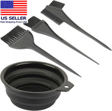 4 Pcs Hair Dye Color Brush and Bowl Set, Includes Mixing Bowl, Tint Comb and Bru