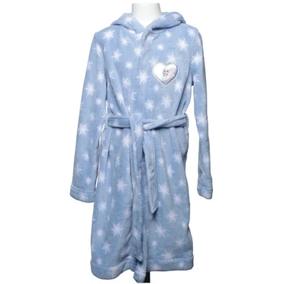 H&M, peignoir, taille : 134/140, bleu/blanc, polyester, imprimé, polaire #uO3 - Photo 1/4