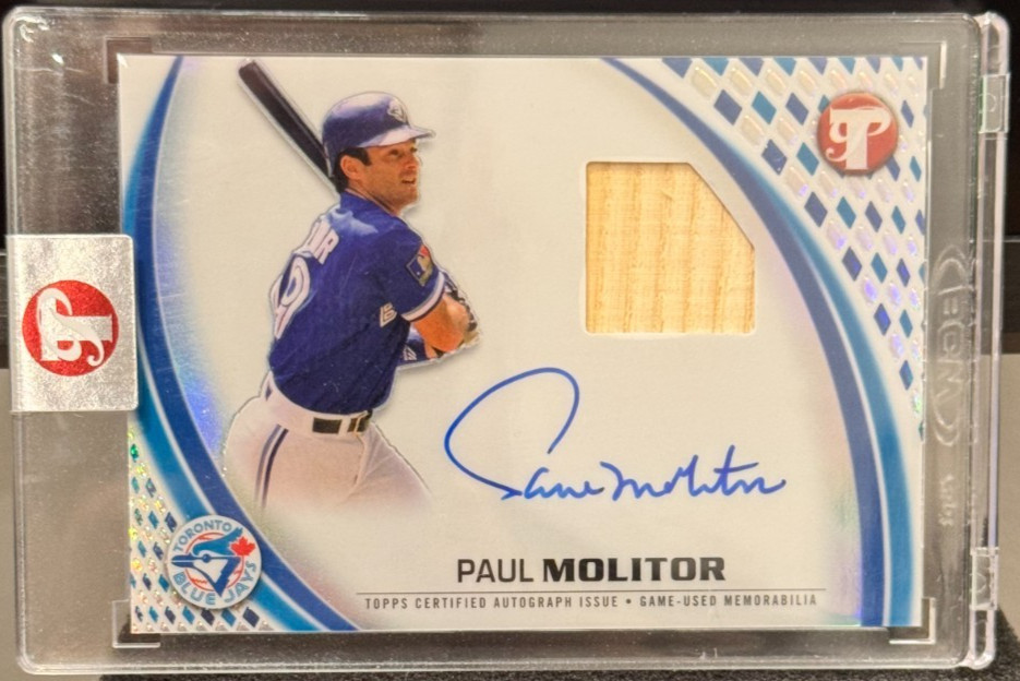 PAUL MOLITOR RELIC AUTO! 2026 Topps Pristine BLUE JAYS RELIC ON-CARD AUTO