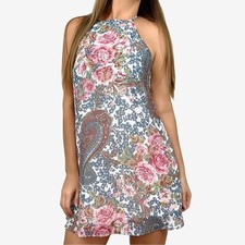Show Me Your Mumu Gomez Mini Dress Size S Gray Gardens Floral Boho Summer