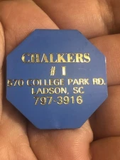 Plastic Advertisement Token - Chalkers #1 - Ladson, South Carolina