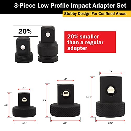 Titan 30936 Impact Steckschlüssel Adapter Set Chrom Moly 3 Stück für sicheren Halt - Bild 5 von 5