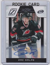 2010-11 ZENITH ZAC DALPE PANINI RC AUTO ROOKIE SP /999 #201 HURRICANES