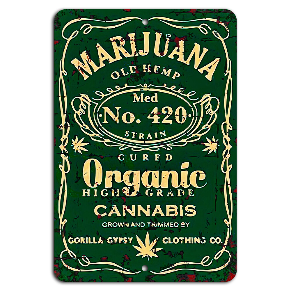 Marijuana Old Hemp Metal Sign Funny Vintage Decor 8