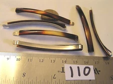 6 Vtg Never Used stay tight Grip Tortoise Color Hair Barrettes Jewelry Clip Lot