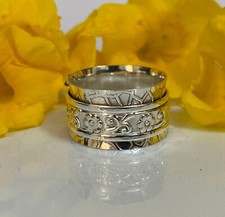 925 sterling silver ring Spinner ring handmade wide band ring 0511