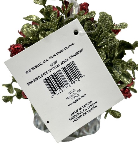 The Original Kissing Krystals Ornament Classic Red Mini Mistletoe Ganz KK67 - Picture 6 of 10