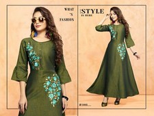 WOMEN RAYON EMBROIDERY WORK LONG KURTA