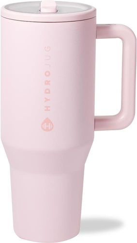 40oz Insulated Water Bottle Reusable Tumbler with Straw, Handle, Leakproof, Pink