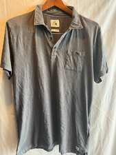 Quiksilver Size Medium Gray Short Sleeve Polo Cotton